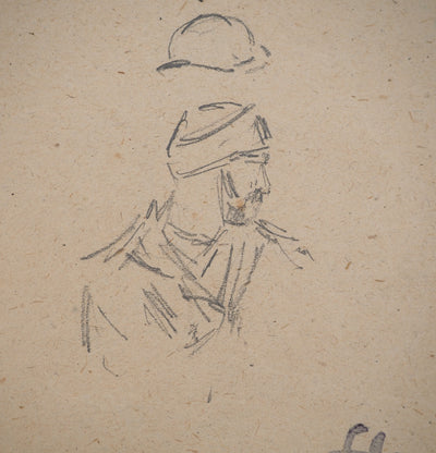 Louis HAYET : L'homme à barbe, Dessin original (photo de détail 4) - Crédit photo : Galerie Art.Paris