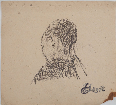 Louis HAYET : Femme endormie, Dessin original (vue générale) - Crédit photo : Galerie Art.Paris