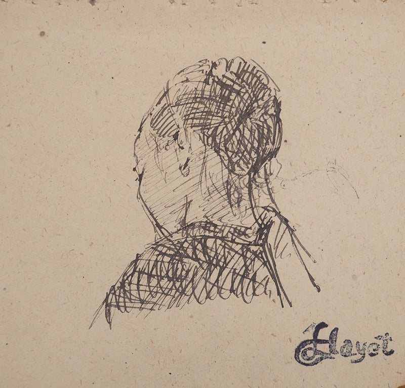 Louis HAYET : Femme endormie, Dessin original (photo de détail 3) - Crédit photo : Galerie Art.Paris
