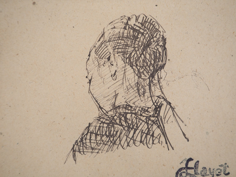 Louis HAYET : Femme endormie, Dessin original (photo de détail 4) - Crédit photo : Galerie Art.Paris