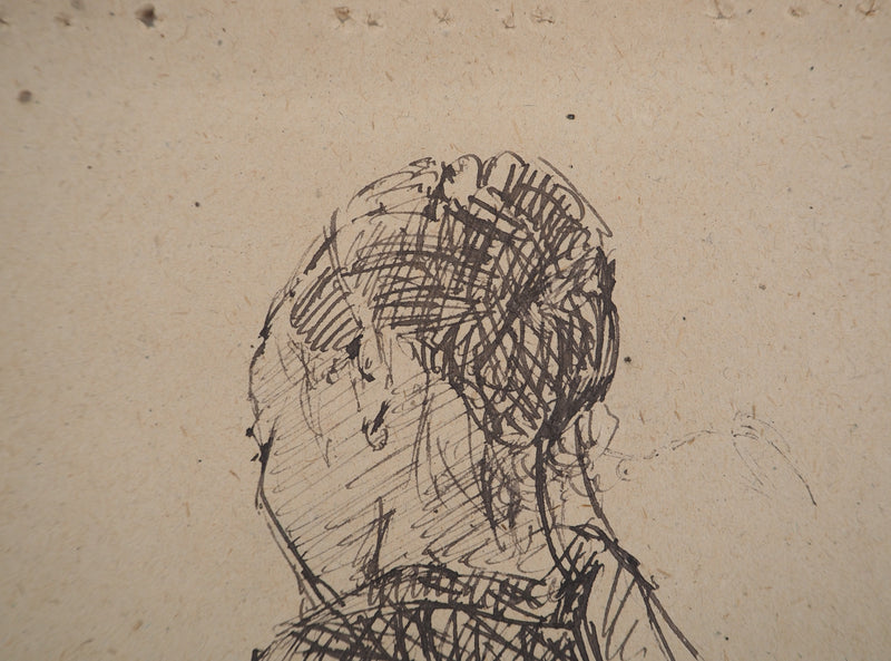 Louis HAYET : Femme endormie, Dessin original (photo de détail 5) - Crédit photo : Galerie Art.Paris