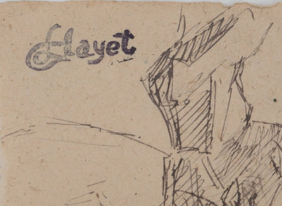 Louis HAYET : Homme de profil, Dessin original (photo de détail 2) - Crédit photo : Galerie Art.Paris