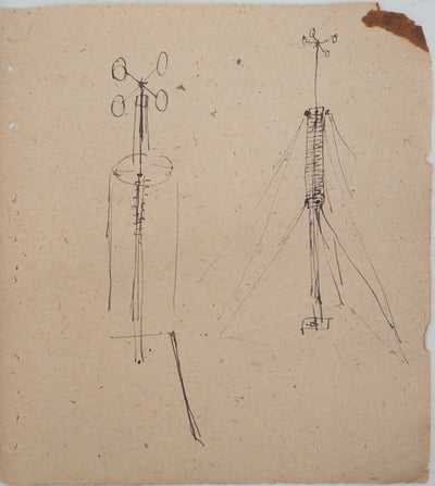 Louis HAYET : Paysage à l'oiseau, Dessin original (vue générale) - Crédit photo : Galerie Art.Paris