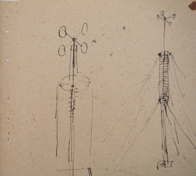 Louis HAYET : Paysage à l'oiseau, Dessin original (photo de détail 3) - Crédit photo : Galerie Art.Paris