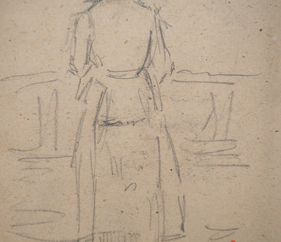 Louis HAYET : Femme vue de dos, Dessin original (photo de détail 5) - Crédit photo : Galerie Art.Paris