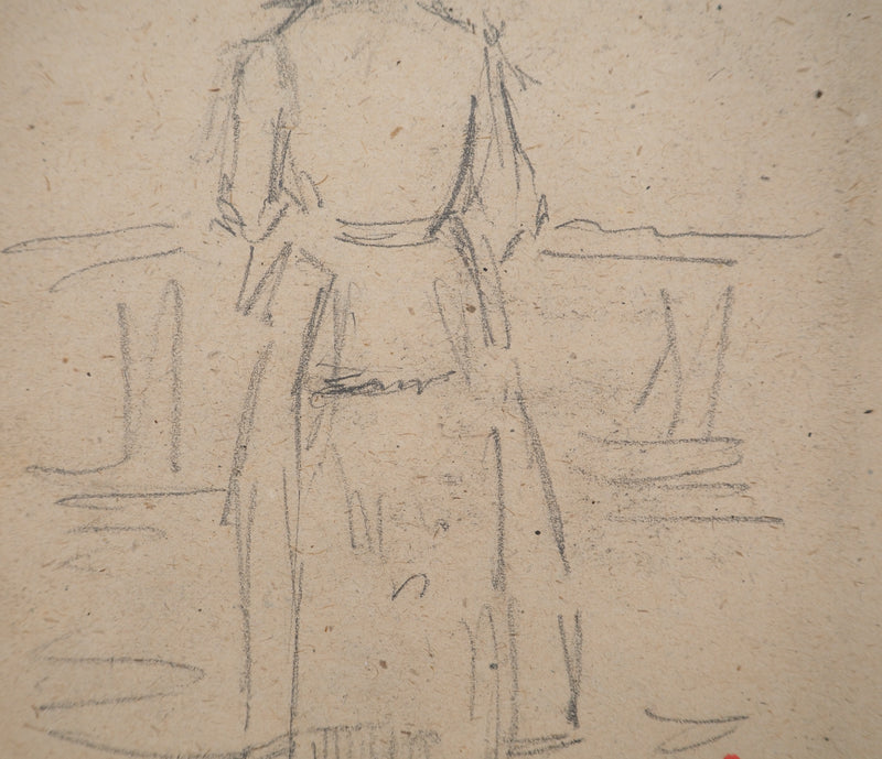 Louis HAYET : Femme vue de dos, Dessin original (photo de détail 5) - Crédit photo : Galerie Art.Paris