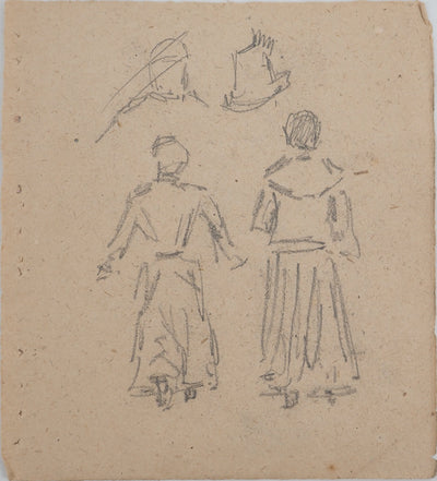 Louis HAYET : Femme vue de dos, Dessin original (photo de détail 6) - Crédit photo : Galerie Art.Paris
