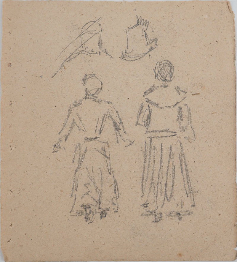 Louis HAYET : Femme vue de dos, Dessin original (photo de détail 6) - Crédit photo : Galerie Art.Paris