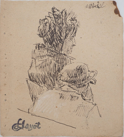 Louis HAYET : Complicité muette, Dessin original (vue générale) - Crédit photo : Galerie Art.Paris