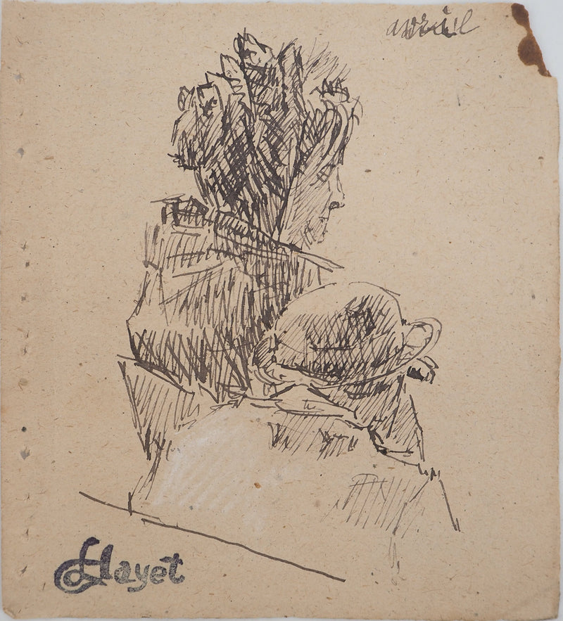 Louis HAYET : Complicité muette, Dessin original (vue générale) - Crédit photo : Galerie Art.Paris