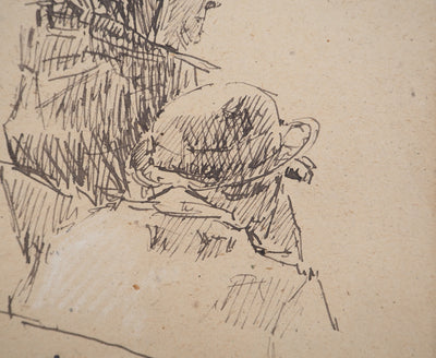 Louis HAYET : Complicité muette, Dessin original (photo de détail 5) - Crédit photo : Galerie Art.Paris