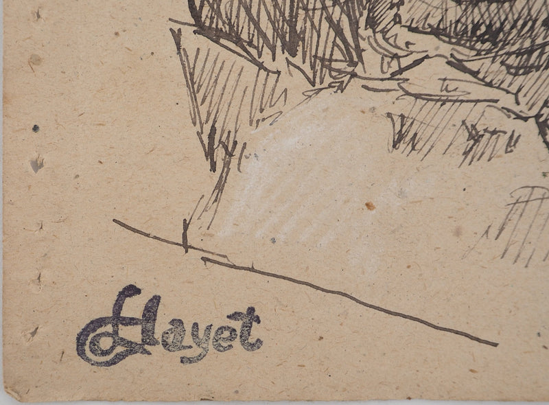 Louis HAYET : Complicité muette, Dessin original (photo de détail 2) - Crédit photo : Galerie Art.Paris