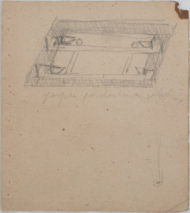 Louis HAYET : Homme fumant la pipe, Dessin original (photo de détail 9) - Crédit photo : Galerie Art.Paris