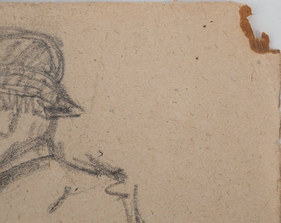 Louis HAYET : Homme fumant la pipe, Dessin original (photo de détail 6) - Crédit photo : Galerie Art.Paris