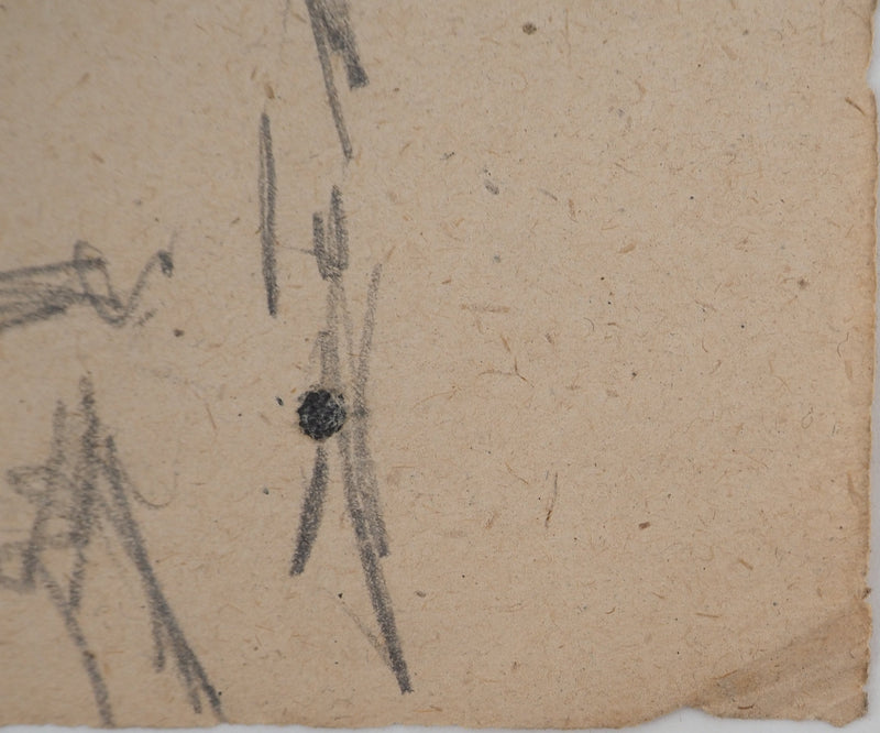 Louis HAYET : Homme fumant la pipe, Dessin original (photo de détail 7) - Crédit photo : Galerie Art.Paris