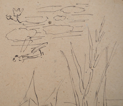 Louis HAYET : Paysage à l'oiseau, Dessin original (photo de détail 7) - Crédit photo : Galerie Art.Paris