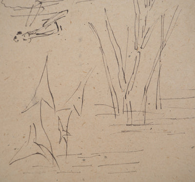 Louis HAYET : Paysage à l'oiseau, Dessin original (photo de détail 8) - Crédit photo : Galerie Art.Paris