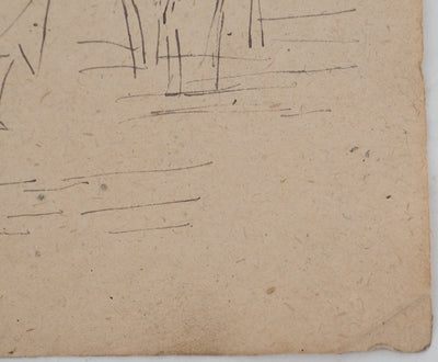 Louis HAYET : Paysage à l'oiseau, Dessin original (photo de détail 9) - Crédit photo : Galerie Art.Paris