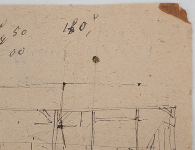 Louis HAYET : Plan d'intérieur, Dessin original (photo de détail 4) - Crédit photo : Galerie Art.Paris