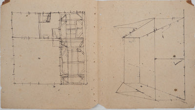 Louis HAYET : Plan d'intérieur, Dessin original (photo de détail 5) - Crédit photo : Galerie Art.Paris