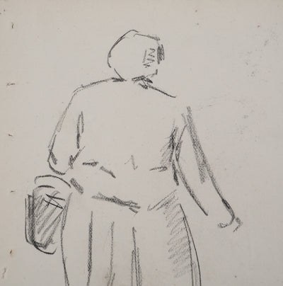 Louis HAYET : Sortie au marché, Dessin original (photo de détail 4) - Crédit photo : Galerie Art.Paris