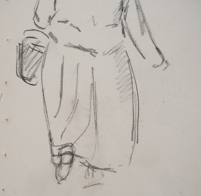 Louis HAYET : Sortie au marché, Dessin original (photo de détail 5) - Crédit photo : Galerie Art.Paris