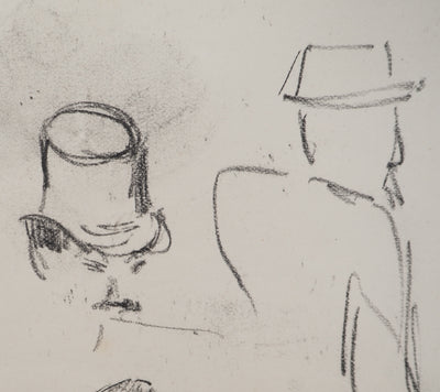 Louis HAYET : Hommes élégants, Dessin original (photo de détail 4) - Crédit photo : Galerie Art.Paris