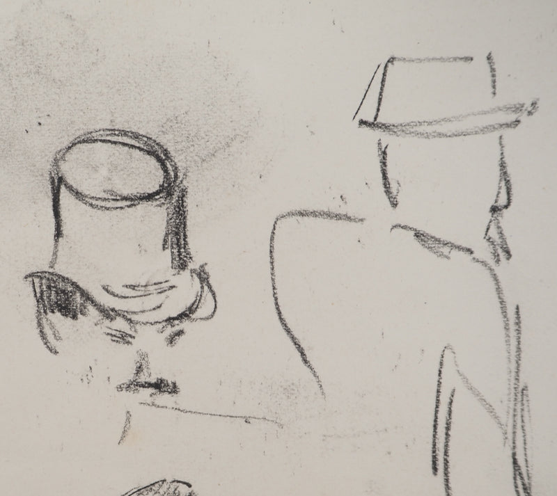 Louis HAYET : Hommes élégants, Dessin original (photo de détail 4) - Crédit photo : Galerie Art.Paris