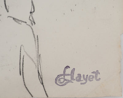 Louis HAYET : Hommes élégants, Dessin original (photo de détail 2) - Crédit photo : Galerie Art.Paris