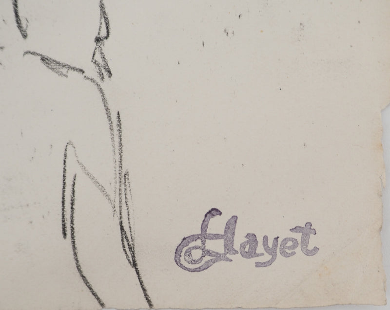 Louis HAYET : Hommes élégants, Dessin original (photo de détail 2) - Crédit photo : Galerie Art.Paris