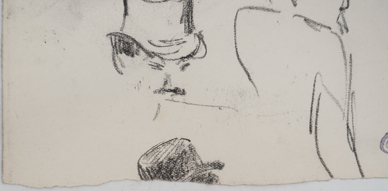 Louis HAYET : Hommes élégants, Dessin original (photo de détail 6) - Crédit photo : Galerie Art.Paris