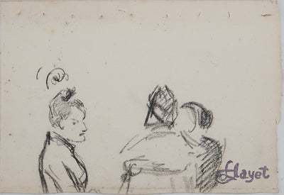 Louis HAYET : Réunion secrète, Dessin original (vue générale) - Crédit photo : Galerie Art.Paris