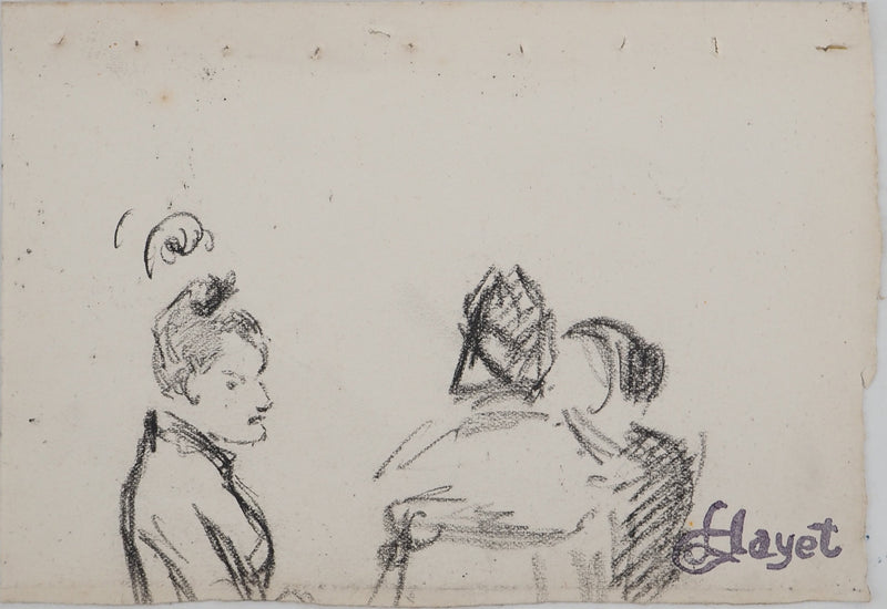 Louis HAYET : Réunion secrète, Dessin original (vue générale) - Crédit photo : Galerie Art.Paris
