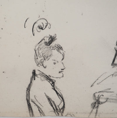 Louis HAYET : Réunion secrète, Dessin original (photo de détail 4) - Crédit photo : Galerie Art.Paris
