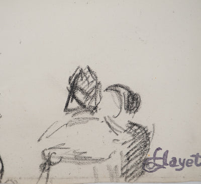 Louis HAYET : Réunion secrète, Dessin original (photo de détail 5) - Crédit photo : Galerie Art.Paris