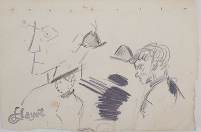 Louis HAYET : Personnage à la flèche, Dessin original (vue générale) - Crédit photo : Galerie Art.Paris