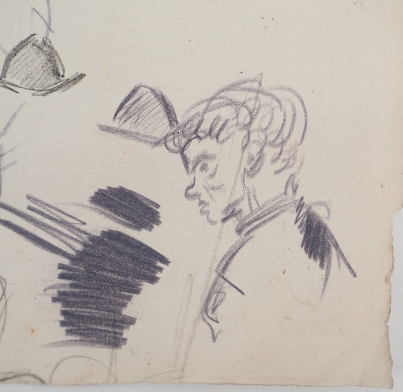 Louis HAYET : Personnage à la flèche, Dessin original (photo de détail 4) - Crédit photo : Galerie Art.Paris