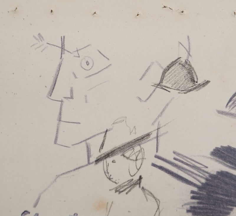 Louis HAYET : Personnage à la flèche, Dessin original (photo de détail 5) - Crédit photo : Galerie Art.Paris