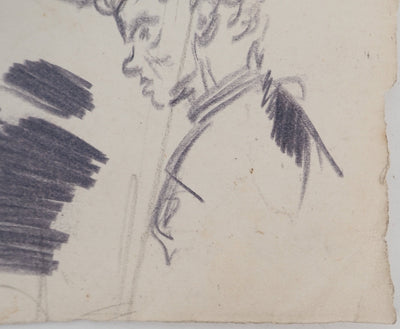 Louis HAYET : Personnage à la flèche, Dessin original (photo de détail 6) - Crédit photo : Galerie Art.Paris