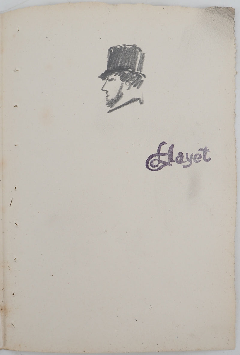 Louis HAYET : Chapeau haut de forme, Dessin original (vue générale) - Crédit photo : Galerie Art.Paris