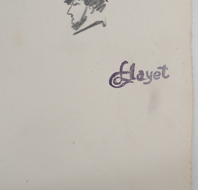 Louis HAYET : Chapeau haut de forme, Dessin original (photo de détail 2) - Crédit photo : Galerie Art.Paris