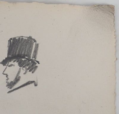 Louis HAYET : Chapeau haut de forme, Dessin original (photo de détail 5) - Crédit photo : Galerie Art.Paris