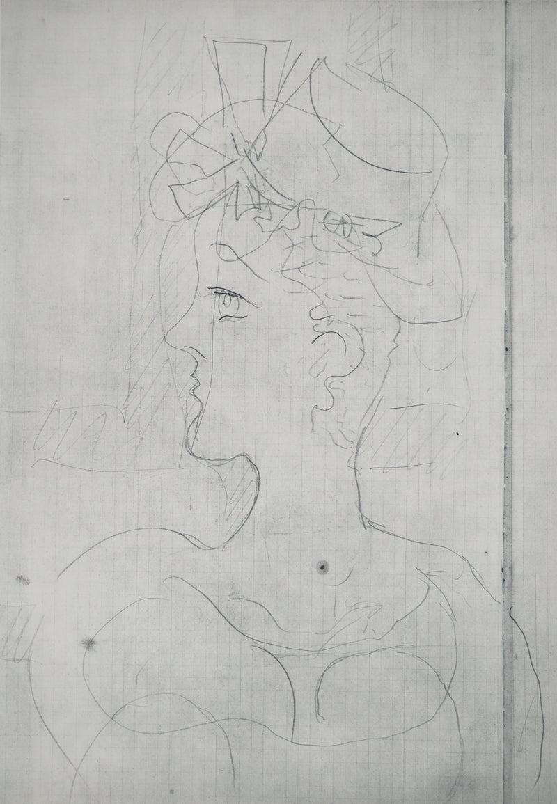 Georges BRAQUE : Femme au chapeau, Héliogravure originale (photo de détail 2) - Crédit photo : Galerie Art.Paris