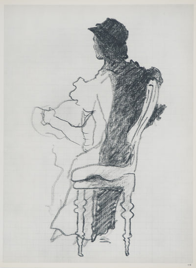 Georges BRAQUE : Homme vue de dos, Héliogravure originale (vue générale) - Crédit photo : Galerie Art.Paris