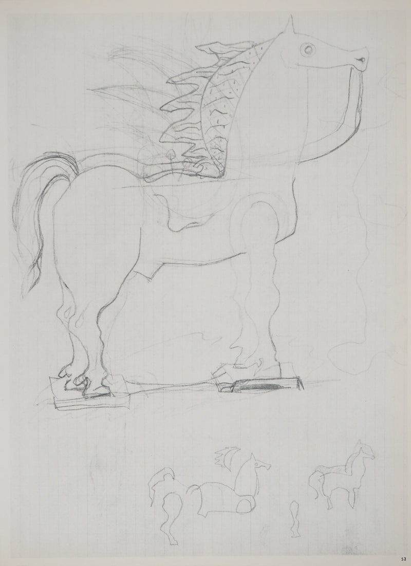 Georges BRAQUE : Etude de cheval, Héliogravure originale (vue générale) - Crédit photo : Galerie Art.Paris