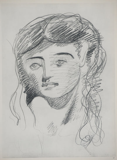 Georges BRAQUE : Jeune fille aux cheveux longs, Héliogravure originale (vue générale) - Crédit photo : Galerie Art.Paris