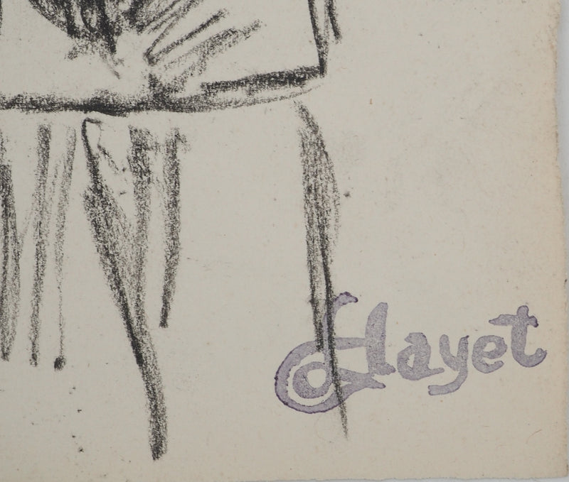 Louis HAYET : Femme et enfant, Dessin original (photo de détail 2) - Crédit photo : Galerie Art.Paris