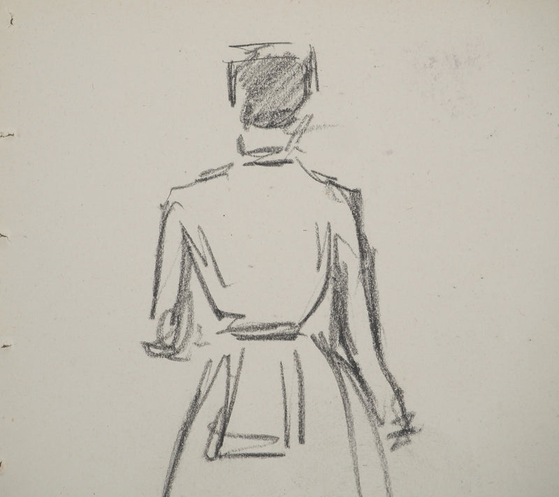 Louis HAYET : La femme de chambre, Dessin original (photo de détail 4) - Crédit photo : Galerie Art.Paris