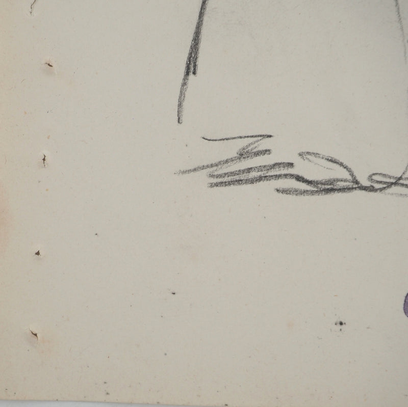 Louis HAYET : La femme de chambre, Dessin original (photo de détail 5) - Crédit photo : Galerie Art.Paris