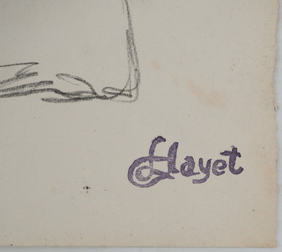 Louis HAYET : La femme de chambre, Dessin original (photo de détail 2) - Crédit photo : Galerie Art.Paris